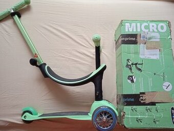 Dětský tříkolový skútr 3 v 1, Micro Revolution DELUXE Mint