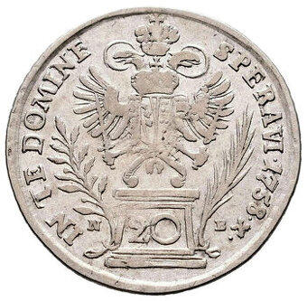 Stříbrná mince r. 1758 František Lotrinský
