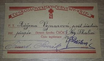 Legitimácia člena spolku ČSČK z roku 1924 - Česká Skalice - 1