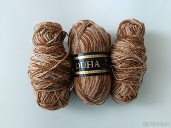 Pletací příze / vlna – DUHA – 3 klubíčka – NOVÁ