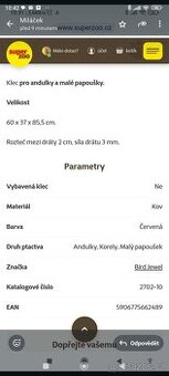 Agapornis Fischerův plus klec