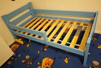 Modrá dětská postel 160x80cm komplet