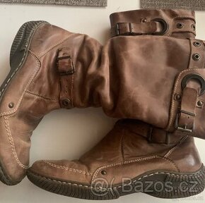 Kožené zimní boty, kozačky Cariniivel.40