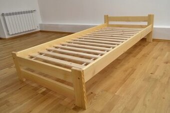 Nová postel borovice 90x200 cm masiv s roštem