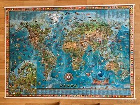 Dětská mapa světa - nástěnná mapa 138 x 98 cm