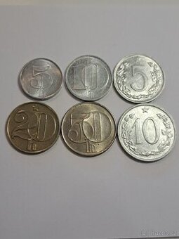 Mince 5,10,20,25,50, halierov