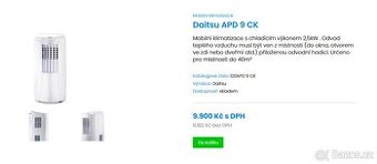 Mobilní klimatizace Daitsu APD-9CK