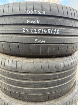 2x letní pneu 225/45/18 CENA 1400,- za obě
