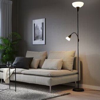 Stojací čtecí lampa, černá/bílá