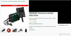 Parkside invertorová svářečka PISG 120 B3
