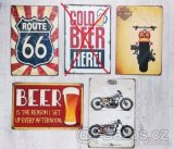 Plechová retro cedule do garáže - Harley Davidson, Pivo