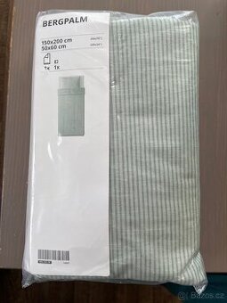 Povlečení Ikea Bergpalm - Zelený proužek