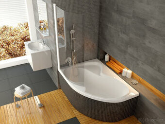 Vana Rosa II + podpora vany + vanová zástěna