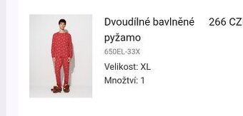 Prodám nové pánské vánoční pyžamo, XL