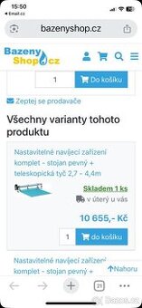 Navijeci tyc na plachtu na bazen