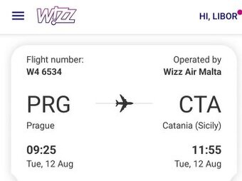 Praha - Catania a zpět