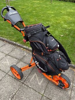 Golfový vozík Clicgear 3.0 + bag Clicgear B3 oranžovo-černy