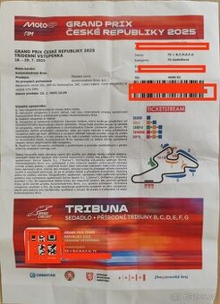 Prodám 2 x vstupenku na moto GP Brna