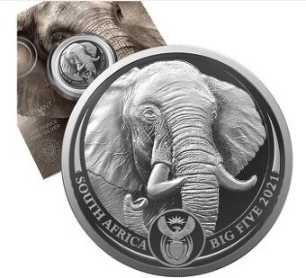 Big Five II stříbrná mince 1oz 2021 Elephant