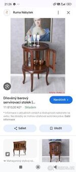 Dřevěný barový servírovací stolek