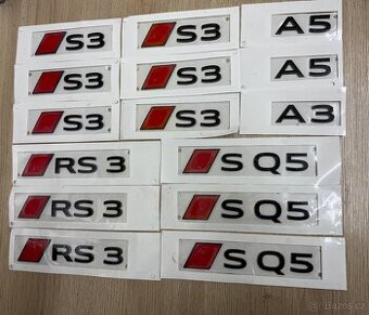 Audi S3 RS3 SQ5 A3 A5 logo emblém označení znak