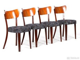 Krásné jídelní židle TON, ořech, 4 kusy.