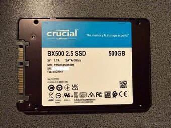 SSD Crucial BX500 500GB SATA – 97 % zdraví, rychlý