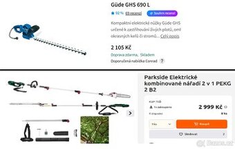 Nůžky na živý plot dlouhé + krátké + motorová pila dlouhá