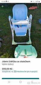 Detska jidelni židlička plastová