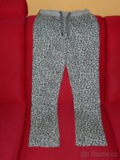dívčí leopardí tepláky, teplákové kalhoty teplejší vel. 164