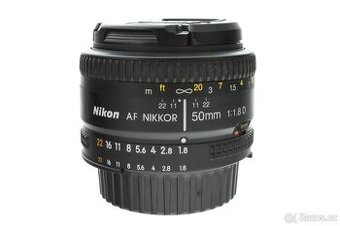 Nikon AF NIKKOR 50mm f/1.8D – bazarový objektiv pro Nikon F