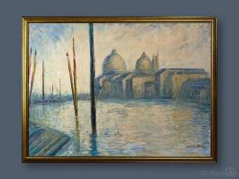 Venezia / Benátky – veľký olej na plátne, 118 × 88 cm