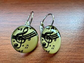 Hudební náušnice houskový klíč v dárkové krabičce