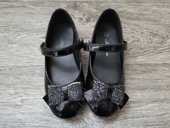 Dětské černé baleríny s mašličkou, vel. 28
