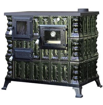 Kachlová kamna s troubou 10kW, DLOUHO DRŽÍ TEPLO