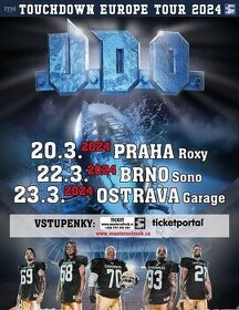 Koupím dvě vstupenky na koncert U.D.O. v Garage Club Ostrava