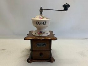 Porcelánový stolní mlýnek na kávu - barevné květiny č.10 - 1