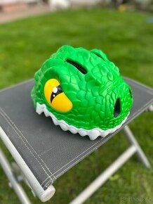 Dětská helma Crazy Safety krokodýl s blikačkou