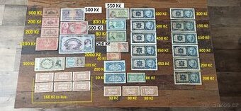 Bankovky a státovky 1919-1945, ČSR. Protektorát.