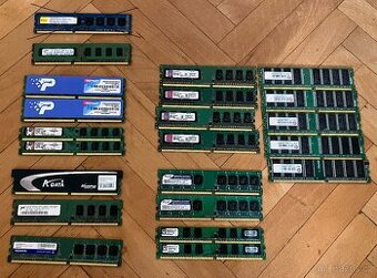 Paměti RAM do PC, typu DDR, DDR2 a DDR3, uvedená cena je za