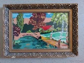 Vyšívaný obraz,krajinka