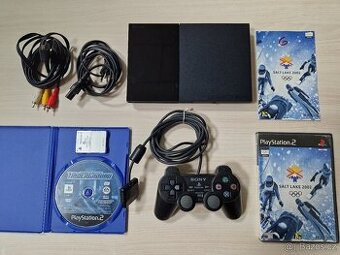 Playstation 2 + 8mb originál karta + originál ovladač + hry