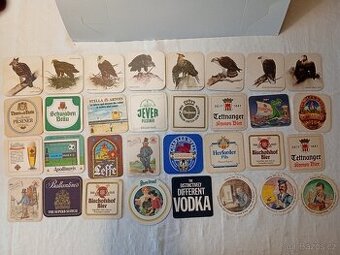 Staré pivní tácky - 32 ks