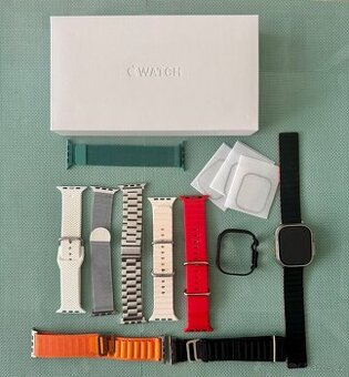 Apple Watch Ultra 49mm + 9 řemínků, kryt, ochranné skla