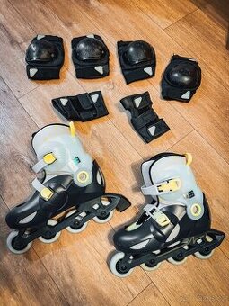 Zánovní dětské kolečkové brusle 34-36