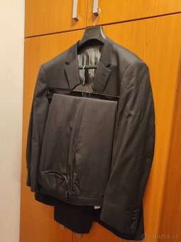 Pánský oblek T. M. Lewin - šedo-černý