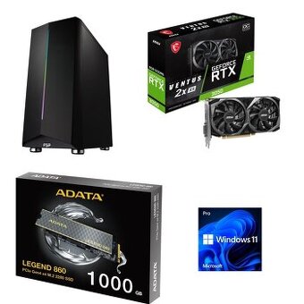 Herní RYZEN 5 5500,16GB, NVM1TB,RTX 3050 8GB záruka 3 r