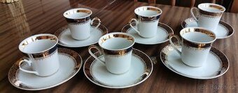 Český kávový servis (bílo-modro-zlatý)