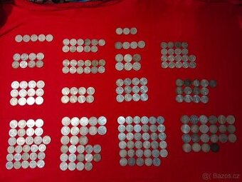 Československé stříbrné mince 212 ks - pouze komplet
