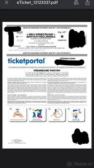 Prodám 1 lístek na Bena a Sofiana